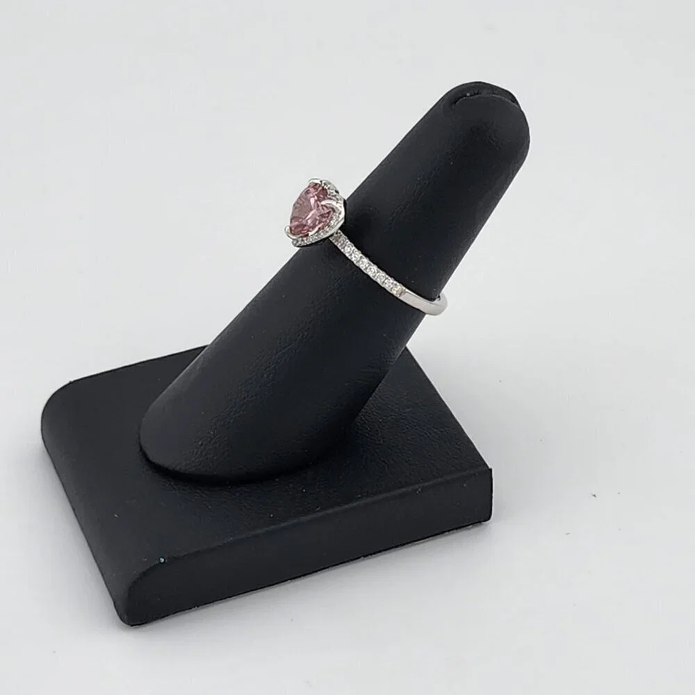 Dazzling Pink Heart Gemstone Ring in Solid 925 Sterling Silver – Perfect Gift